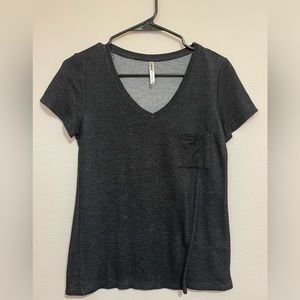 Tresics Charcoal Grey Vneck Basic T-Shirt